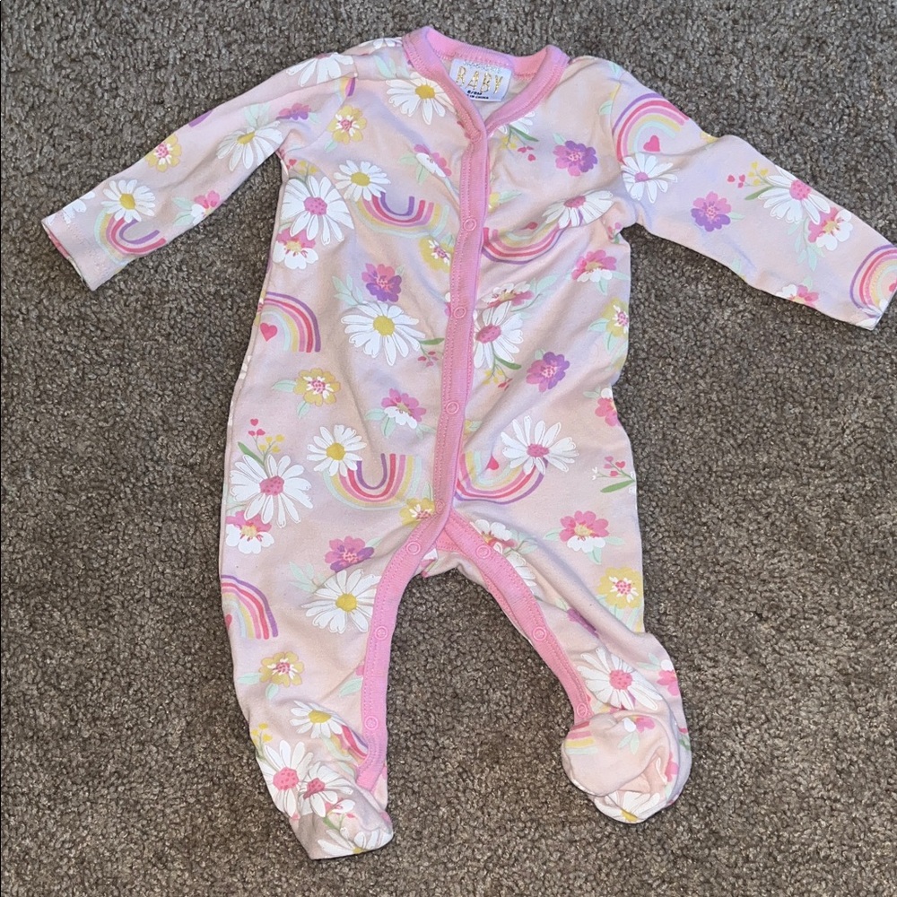Girls Rainbow Kids Footed One Piece